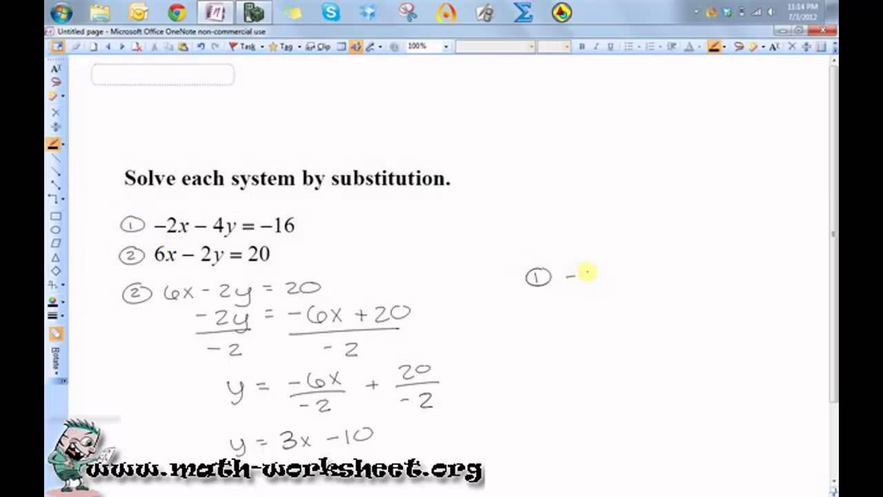 Algebra - Systems of Equations and Inequalities - Solving by ...