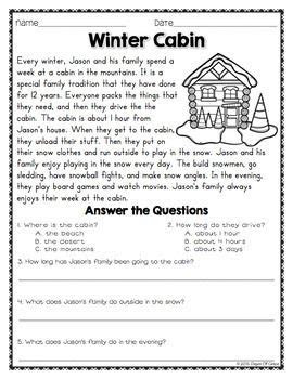 • do you want to build an igloo? reading comprehension passages and questions for january reading