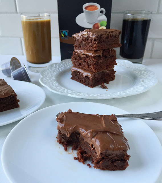 frosted hazelnut espresso brownies