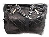 Diesel Black Gold Women's Straight Across Black Leather Bag
