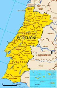 printable labeled  blank map  portugal