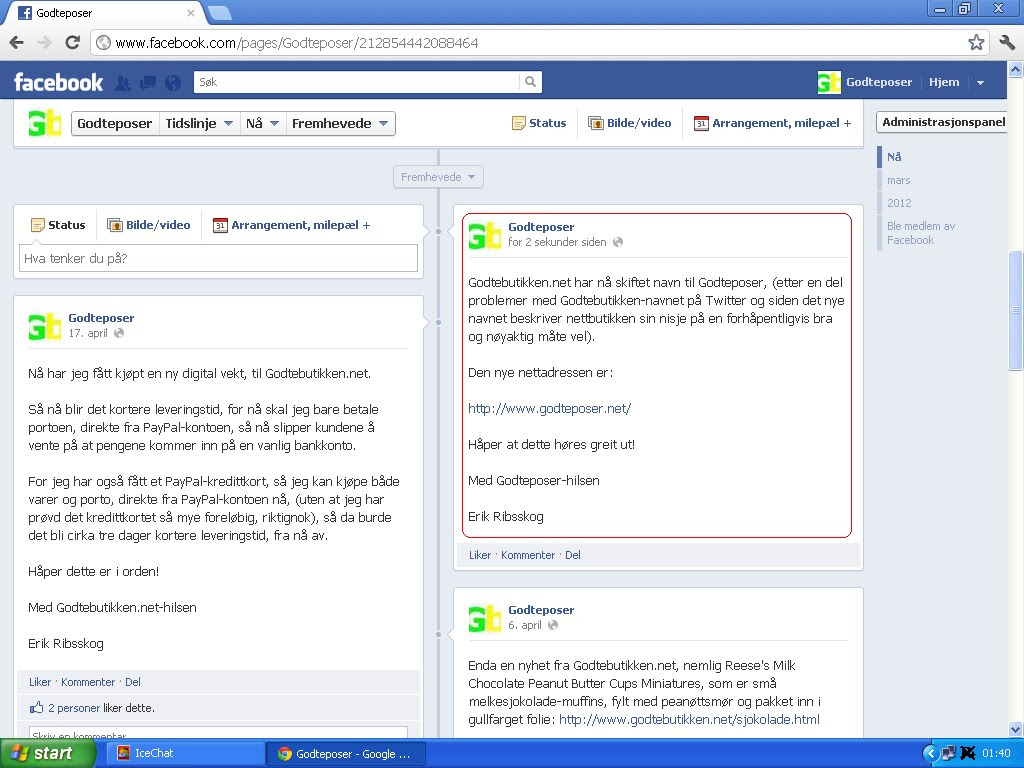 ny oppdatering facebook