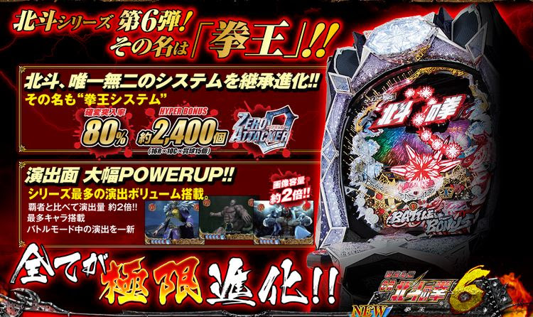 パチンコ北斗の拳６拳王のアプリはこちら