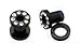 Cubic Zirconia Rim Black Acrylic (4 Gauge) Plugs -Fashion Ear Plug [Apparel]