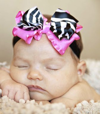 784 New baby headband of the month club 547 Zebra Princess Luxury Infant Satin Headband 