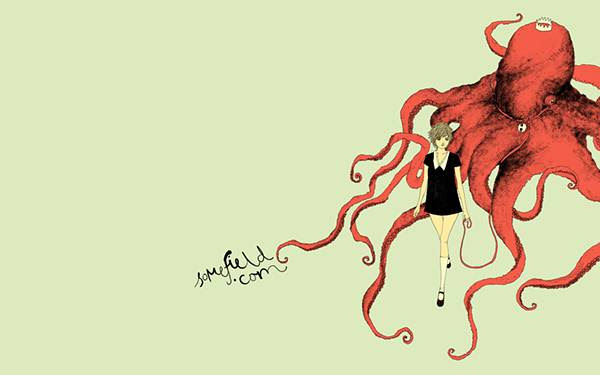元のタコ 絵 花の画像