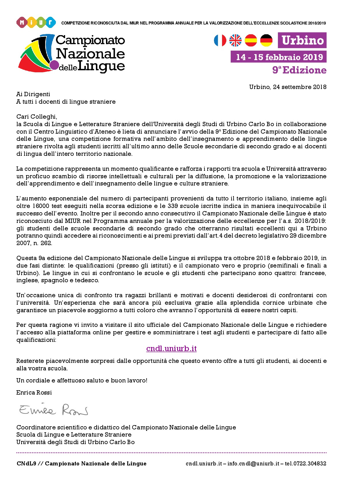 Campionato Nazionale delle Lingue - Invito a partecipare ...