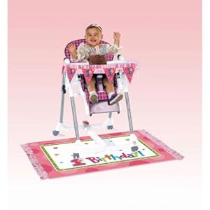 Girl's First Birthday Party High Chair Decorating Kit