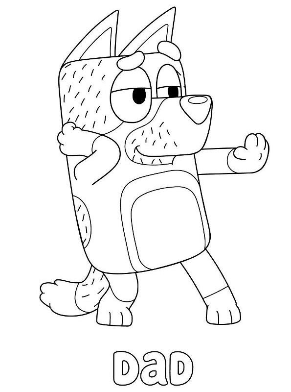 kids n funcom coloring page bluey bluey dad