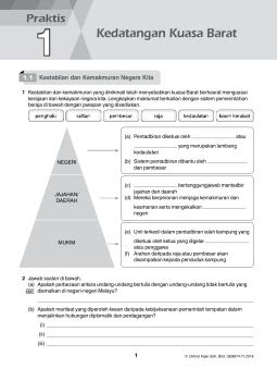 Latihan Sejarah Tingkatan 3 Bab 1