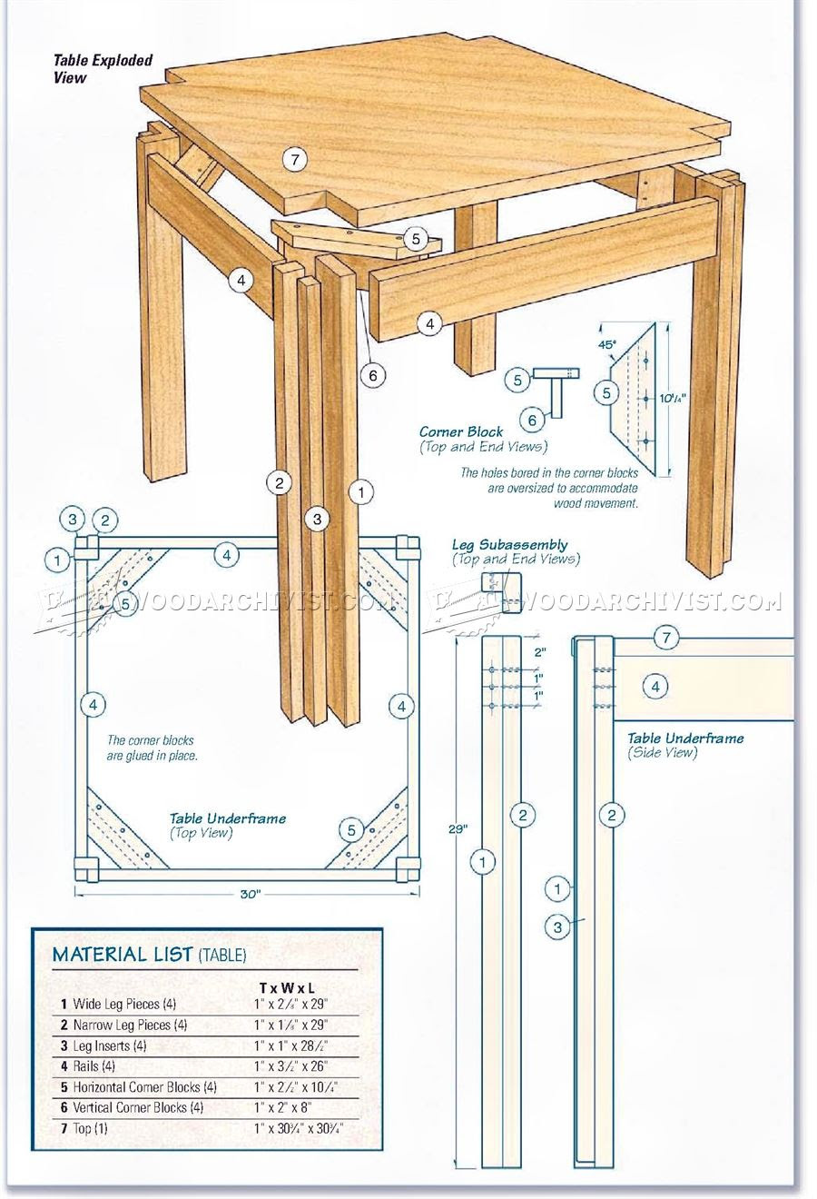 Kitchen Table and Bench Plans • WoodArchivist