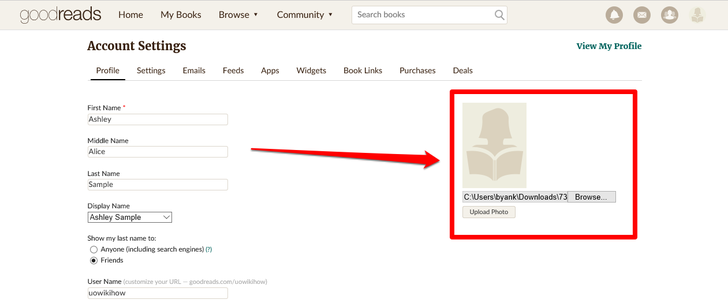 Manage Your Public Profile Information on Goodreads Part 1 Step 4.png