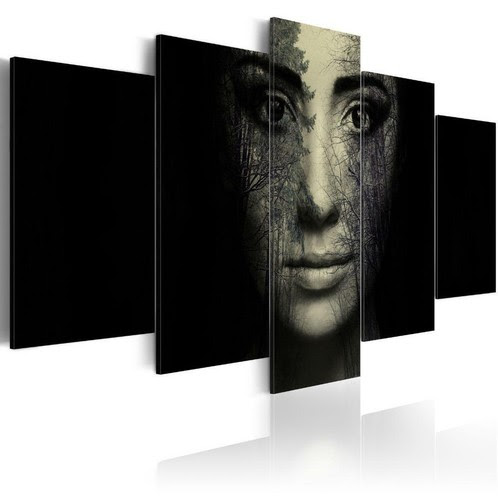 ② Canvas schilderij 5 luik Gezicht Vrouw 240 x 112 cm - Kunst | Schilderijen  | Abstract | 2dehands