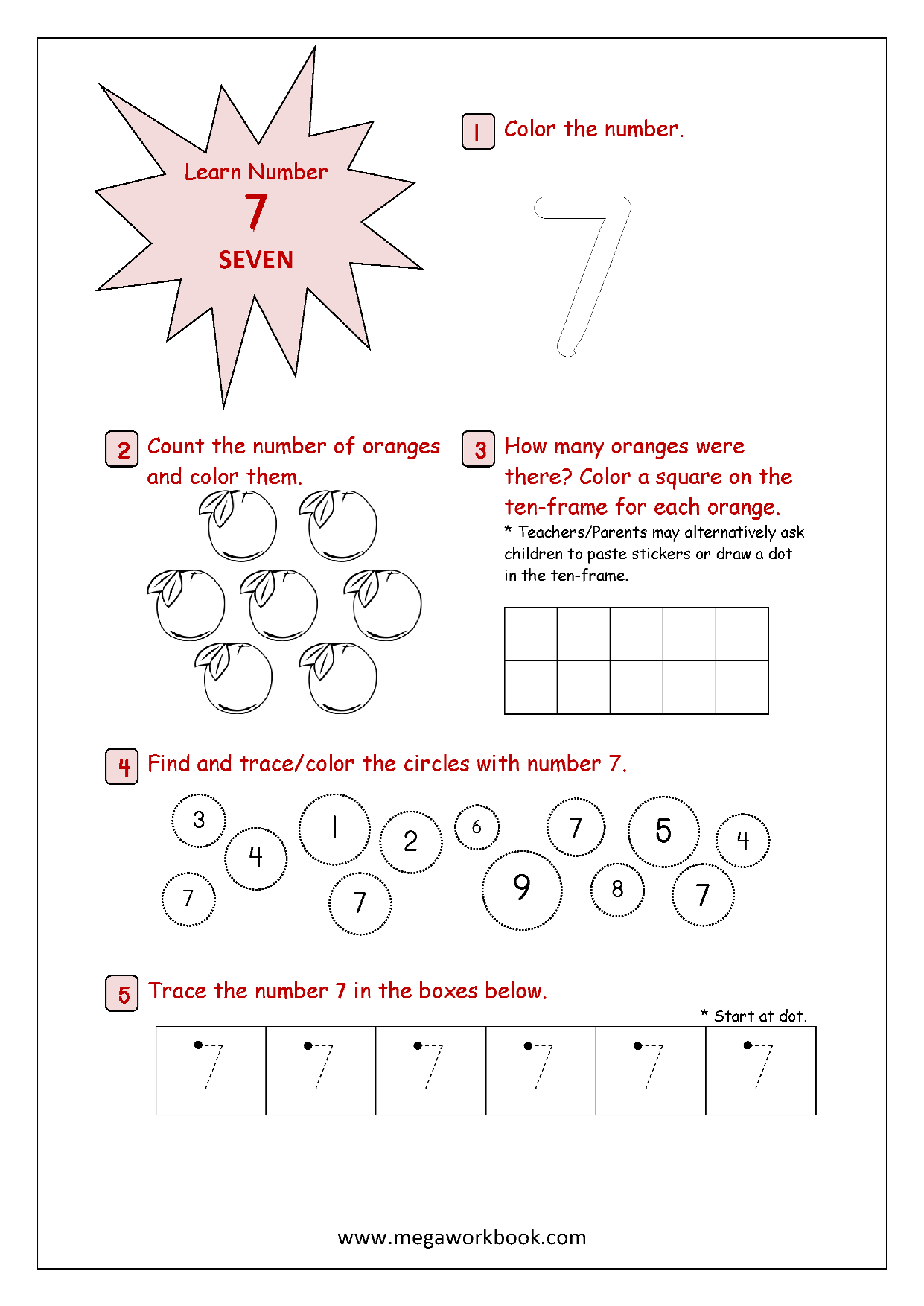 Free Printable Number Recognition (1 to 10) Activity Sheets, Number ...