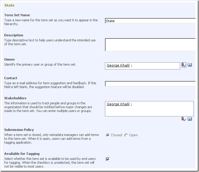 image thumb5 Configuring the Managed Metadata Service Application in SharePoint 2010 Part 2