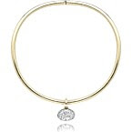 Rosie Huntington-Whiteley wearing Jessica McCormack Oval Diamond Torque Necklace