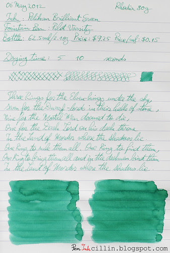Pelikan Brilliant Green on Rhodia
