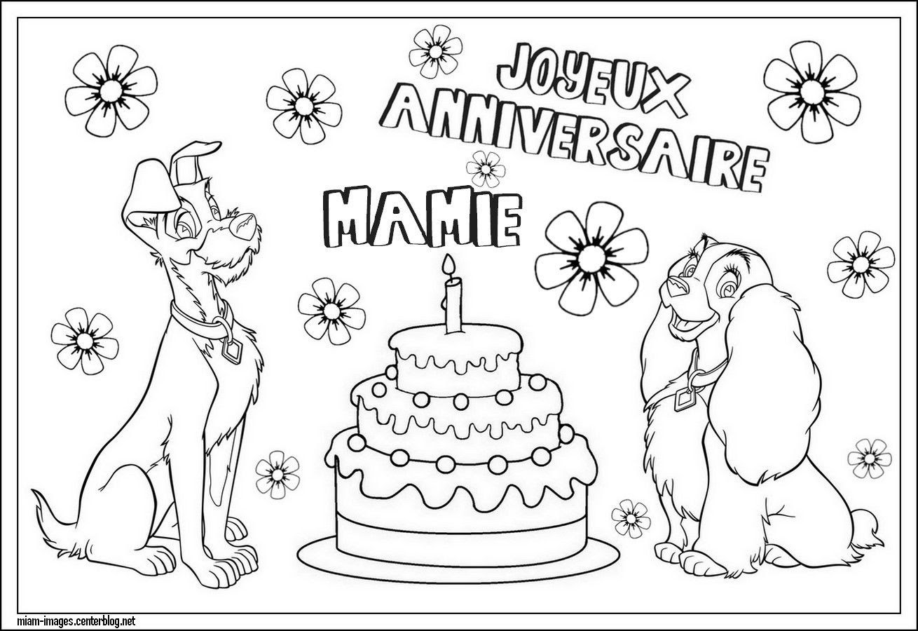 Coloriage Joyeux Anniversaire Mamie A Imprimer Gratuit Free Photos