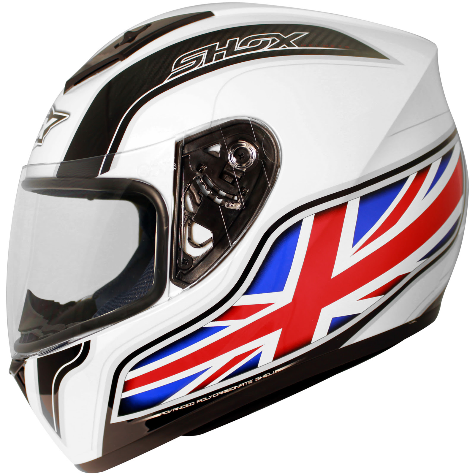 Shox Axxis Identity UK Motorcycle Helmet Union Jack Motorbike Crash