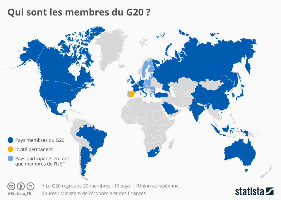 Graphique Qui Sont Les Membres Du G20 Statista