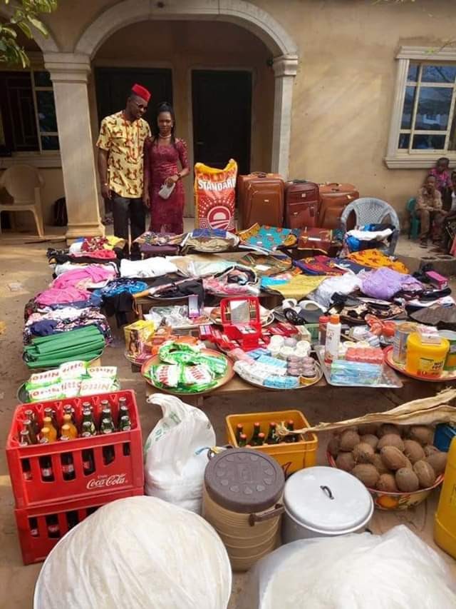 See the large number of items a Nigerian man was made to bring as bride price