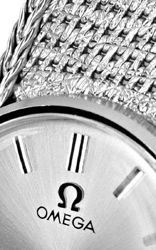 Originalfoto OMEGA DAMEN-ARMBANDUHR WEISSGOLD GOLDARMBAND