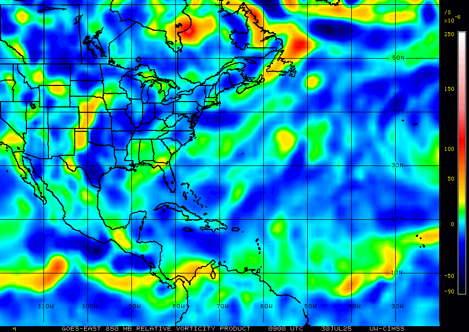 850mb Vorticity- North Atlantic