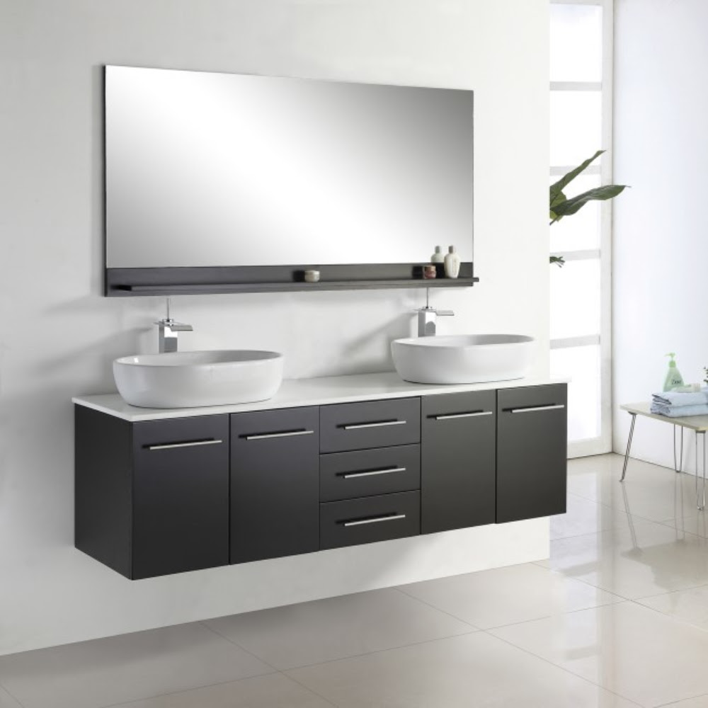 Modern Bath Waterproof Wooden Wall Mounted Bathroom Vanity Double Sink Bathroom Cabinets Buy Wall Mounted Bathroom Vanity