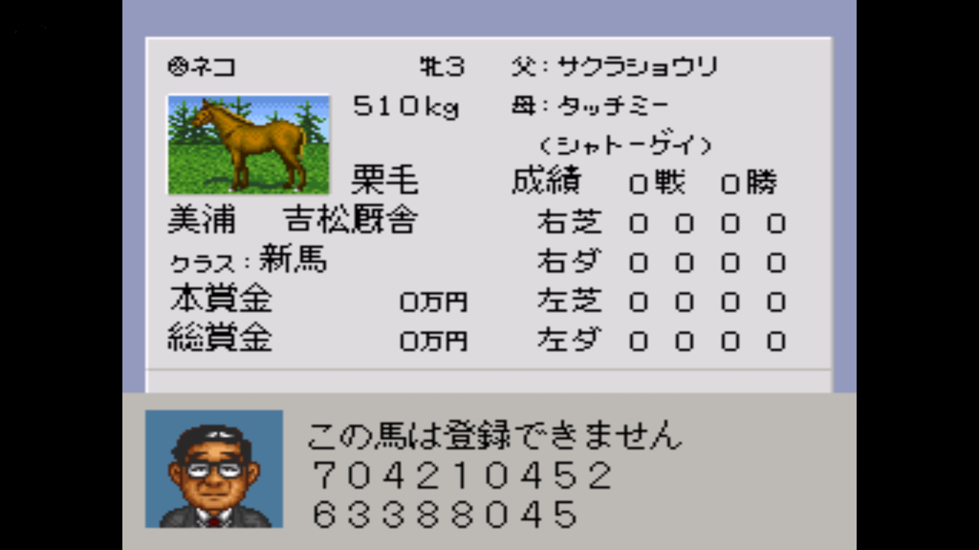 ダビスタ3 タマタマ配合 1 Perfect Irony