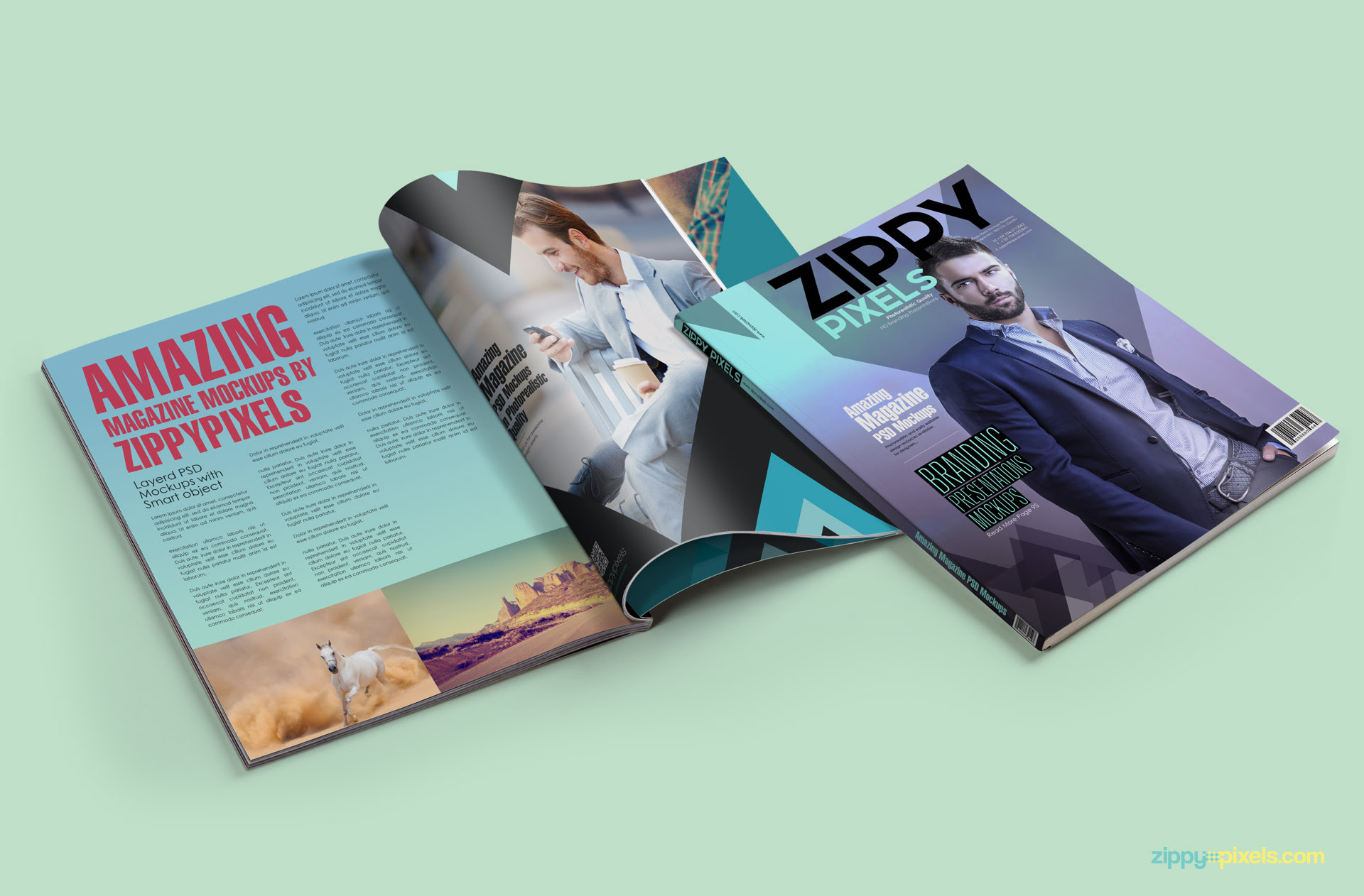 Download Download Free Magazine PSD Mockup | ZippyPixels
