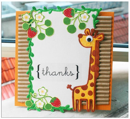 Giraffe thanks card