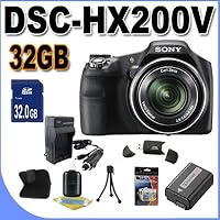 Sony Cyber-shot DSC-HX200V 18.2 MP Exmor R CMOS Digital Camera with 30x Optical Zoom and 3.0-inch LCD + FH50 Battery + 16GB SDHC Card + Card Reader+ Tripod + Case + Charger + More!!!!