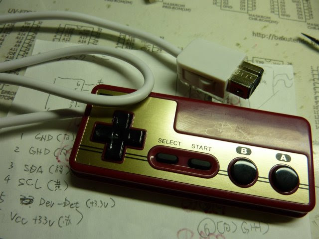 ミニファミコンのコントローラーを無線化してみる Bakutendo