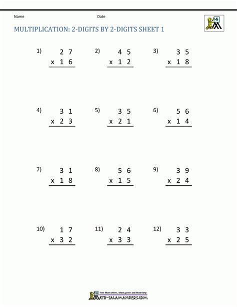  maths long multiplication worksheets free printable