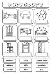 Furniture worksheets