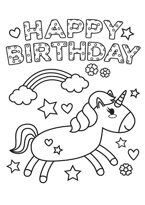  printable birthday cards for coloring happy birthday coloring cards