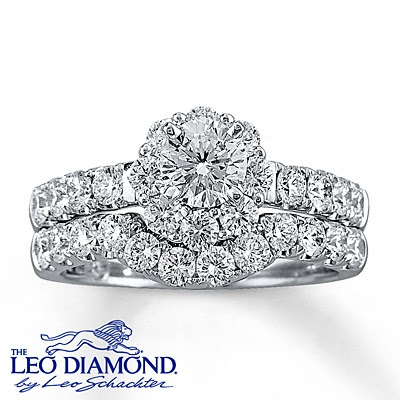 14K White Gold 2 Carat t.w. Leo Diamond Bridal Set
