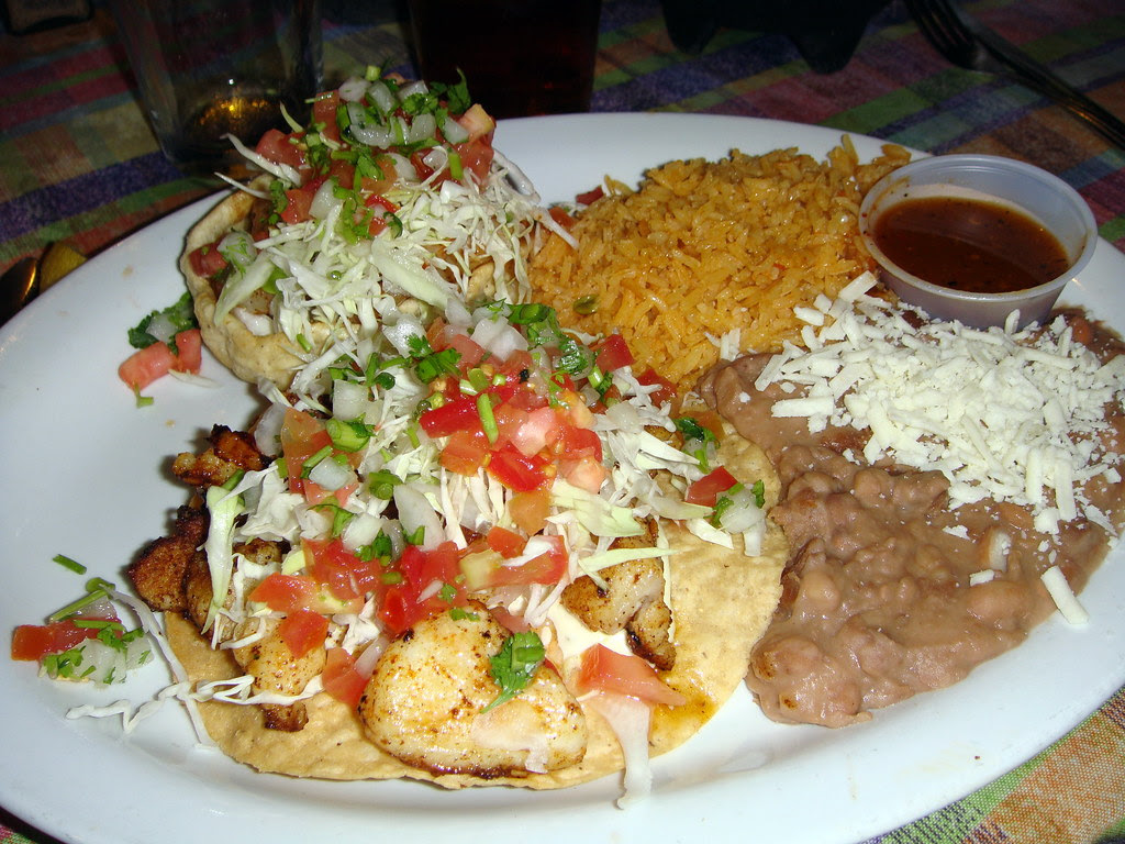 Fish Tostada and Prawn Sope Combo