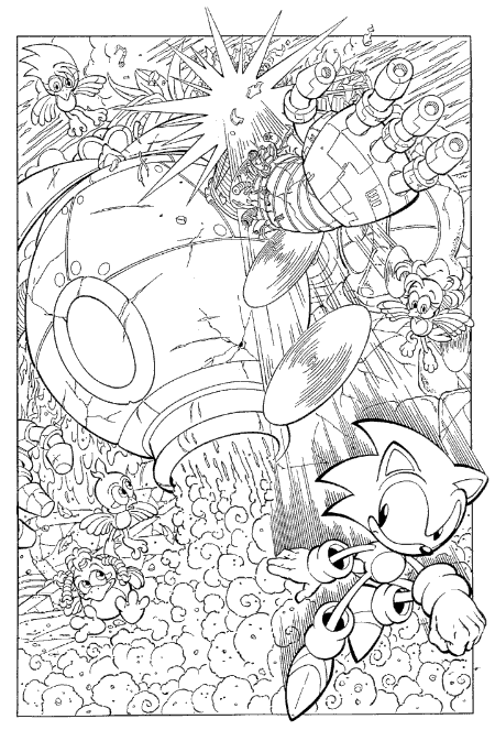 Sonic coloring pages with awesome detail. Kids will love completing this huge but exciting task!