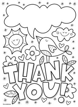  thank you cards printable coloring page sketch coloring page