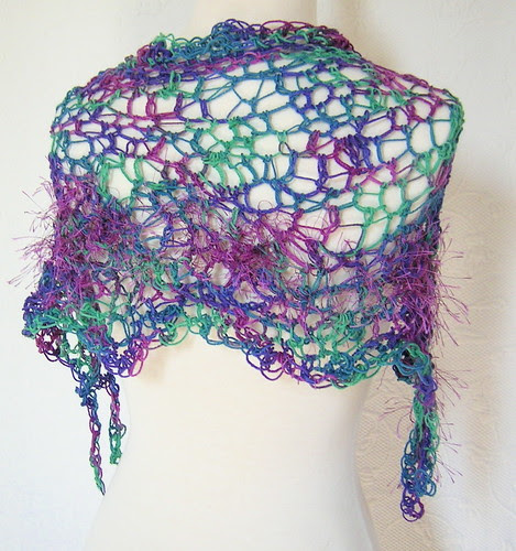 Funky Freeform Crochet Capelet - Back