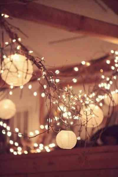 Gorgeous wedding lights for a rustic reception vibe