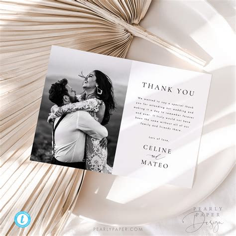  wedding thank you card template digital download printable