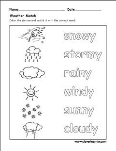 the weather worksheets for preschools