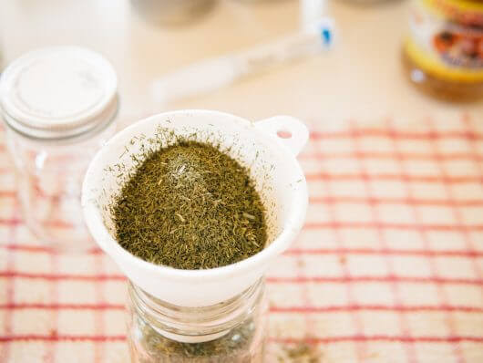 Refilling spice bottles