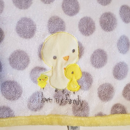 Just One You Carter S Yellow I Love My Family Duck Dots Baby Blanket Fleece Grey
