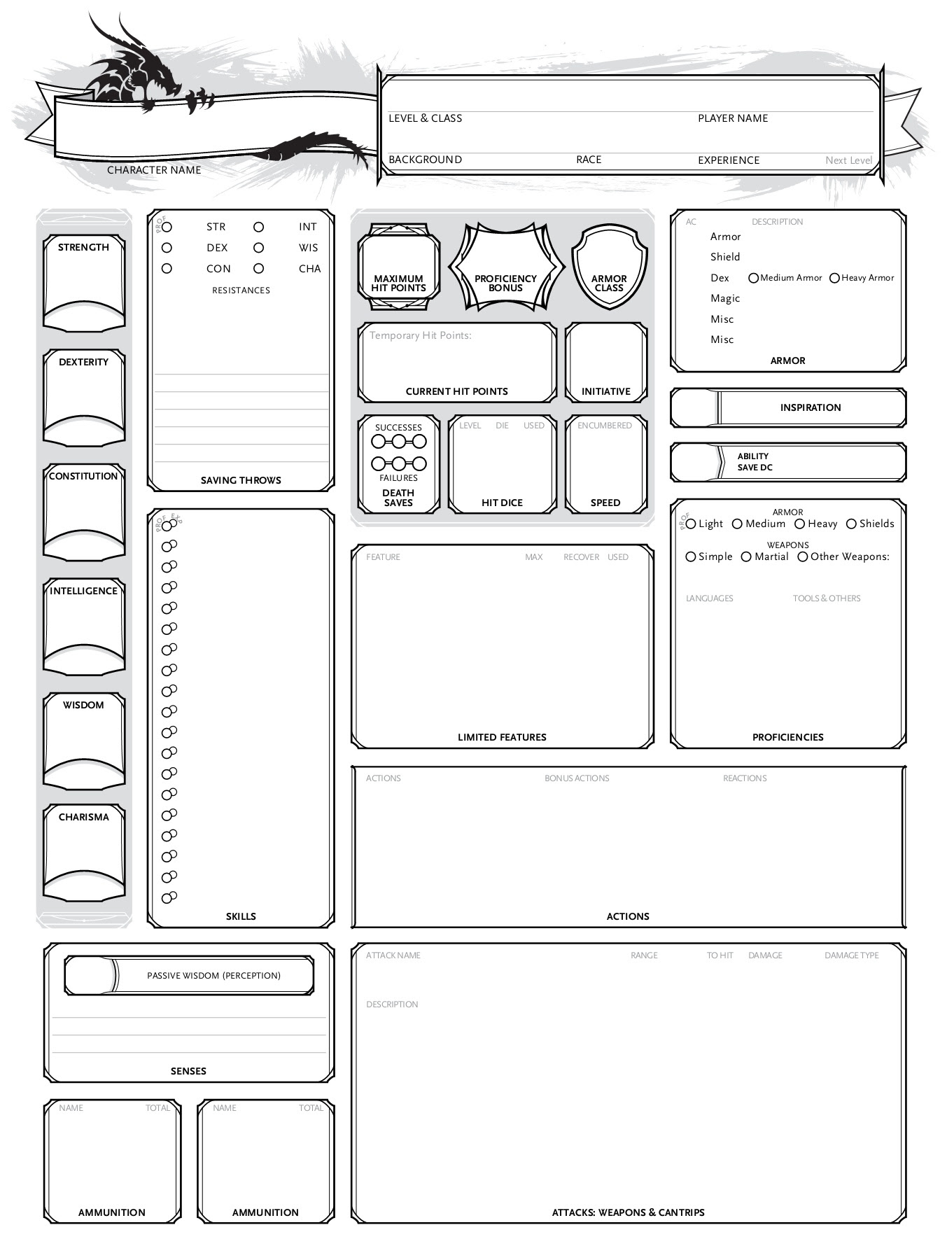 5th Edition Character Sheet Blank Automated Fillable Flip Ebook Pages 1 7 Anyflip
