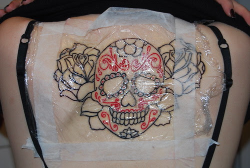  Mexican sugar skull tattoo linework 