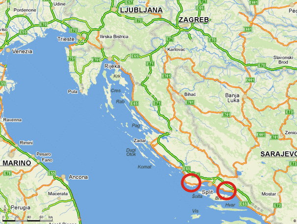chorvatsko mapa Mapa Chorvatska s vyznačením nabízených lokalit kde jsou naše  chorvatsko mapa