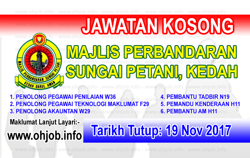 Jawatan Kerja Kosong Majlis Perbandaran Sungai Petani logo www.ohjob.info november 2017